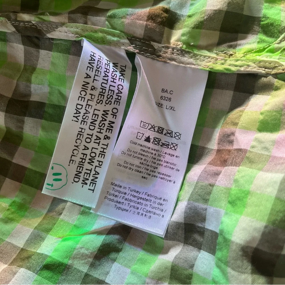 Ganni wrap dress green plaid - Picture 7 of 11